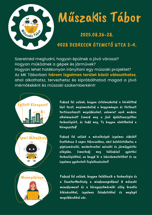 Jelentkezz Te is a MűszaKis Táborba!