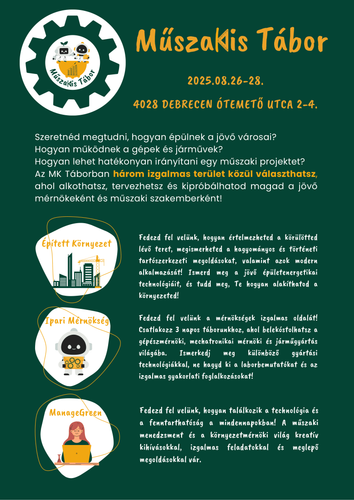 Jelentkezz Te is a MűszaKis Táborba!